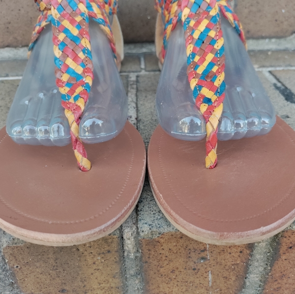 Steve Madden | Pressto Rainbow Braided Leather Gladiator Sandals Size 8.5 - Picture 9 of 14
